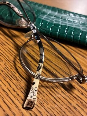 Vera Bradley Floral Print Metal Reading Glasses - Black & Cream